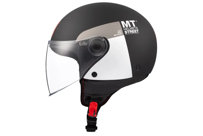 Kask otwarty MT STREET S INBOARD MATT BLACK/GREY czarny szary