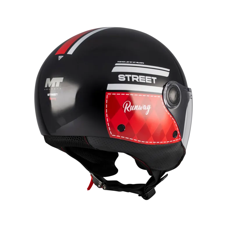 Kask otwarty MT STREET S RUNAWAY BLACK/RED czarny czerwony