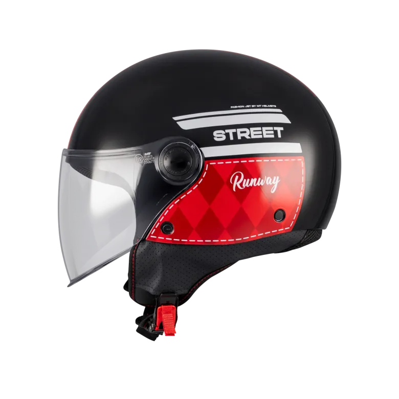 Kask otwarty MT STREET S RUNAWAY BLACK/RED czarny czerwony
