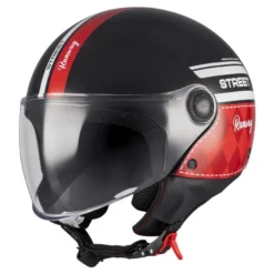 Kask otwarty MT STREET S RUNAWAY BLACK/RED czarny czerwony