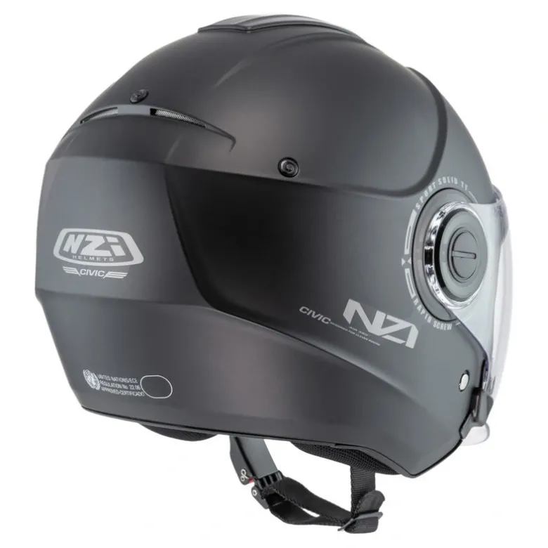 Kask otwarty NZI CIVIC SOLID MATT BLACK czarny mat