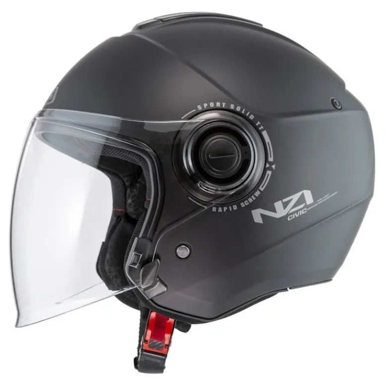 Kask otwarty NZI CIVIC SOLID MATT BLACK czarny mat