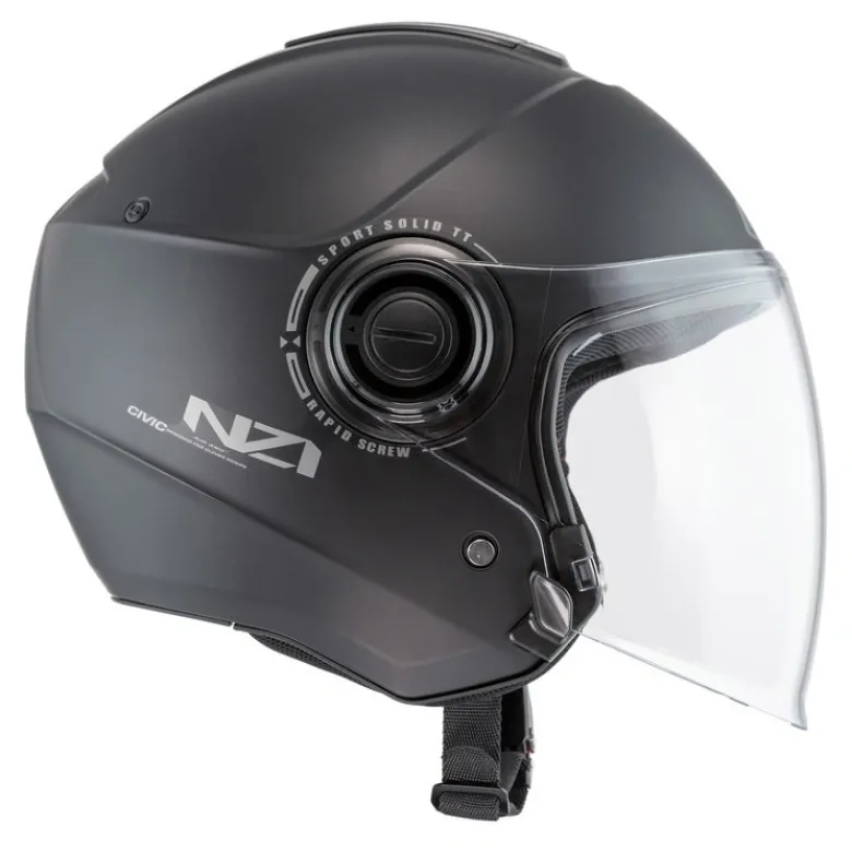 Kask otwarty NZI CIVIC SOLID MATT BLACK czarny mat