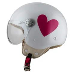 Kask otwarty NZI PASARELA CORAZON ROSA biały czerwony