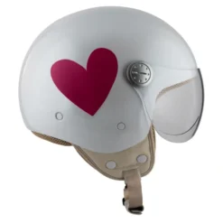 Kask otwarty NZI PASARELA CORAZON ROSA biały czerwony