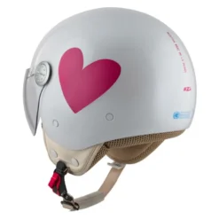 Kask otwarty NZI PASARELA CORAZON ROSA biały czerwony
