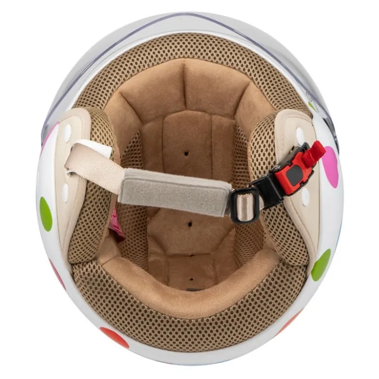 Kask otwarty NZI PASARELA LUNAR MULTICOLOR MATT biały czerwony niebieski różowy żółty