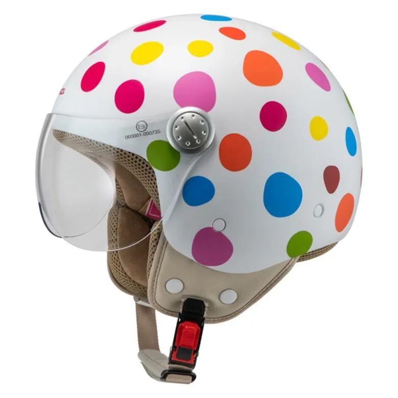 Kask otwarty NZI PASARELA LUNAR MULTICOLOR MATT biały czerwony niebieski różowy żółty
