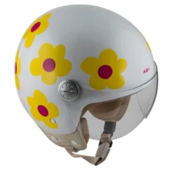 Kask otwarty NZI PASARELA MARGARITAS NARANJA Y ROSA biały czerwony żółty