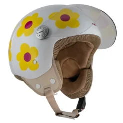 Kask otwarty NZI PASARELA MARGARITAS NARANJA Y ROSA biały czerwony żółty