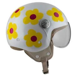 Kask otwarty NZI PASARELA MARGARITAS NARANJA Y ROSA biały czerwony żółty