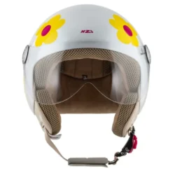 Kask otwarty NZI PASARELA MARGARITAS NARANJA Y ROSA biały czerwony żółty