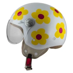 Kask otwarty NZI PASARELA MARGARITAS NARANJA Y ROSA biały czerwony żółty