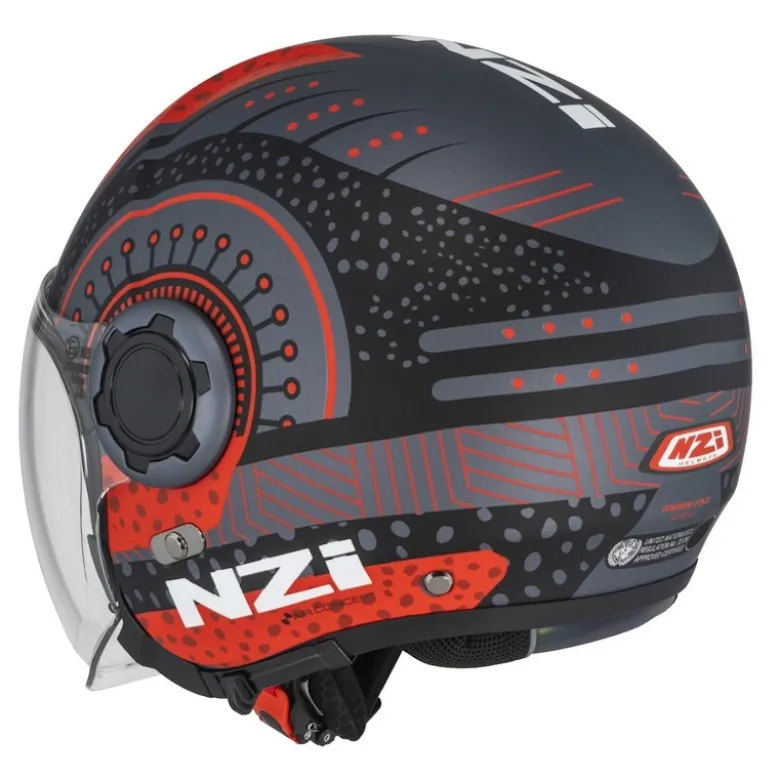 Kask otwarty NZI RINGWAY 2 DUO ANTERA ANTRACITE RED MATT szary czerwony