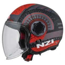 Kask otwarty NZI RINGWAY 2 DUO ANTERA ANTRACITE RED MATT szary czerwony