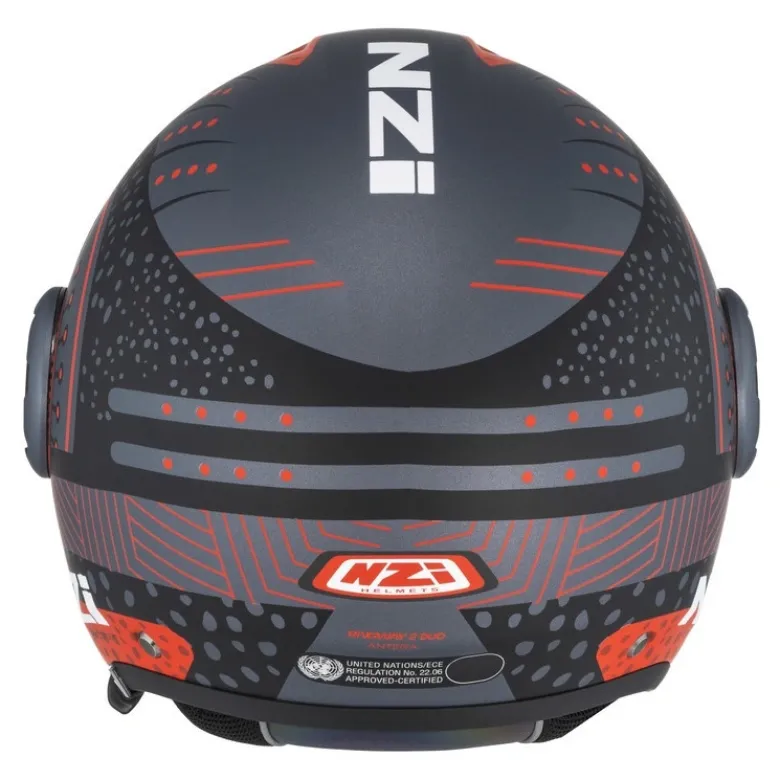 Kask otwarty NZI RINGWAY 2 DUO ANTERA ANTRACITE RED MATT szary czerwony