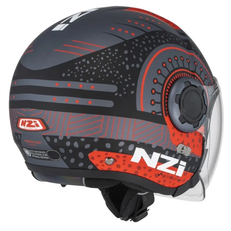 Kask otwarty NZI RINGWAY 2 DUO ANTERA ANTRACITE RED MATT szary czerwony