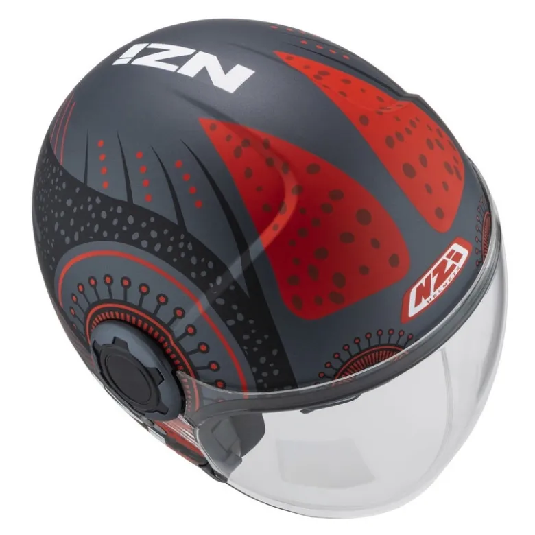 Kask otwarty NZI RINGWAY 2 DUO ANTERA ANTRACITE RED MATT szary czerwony