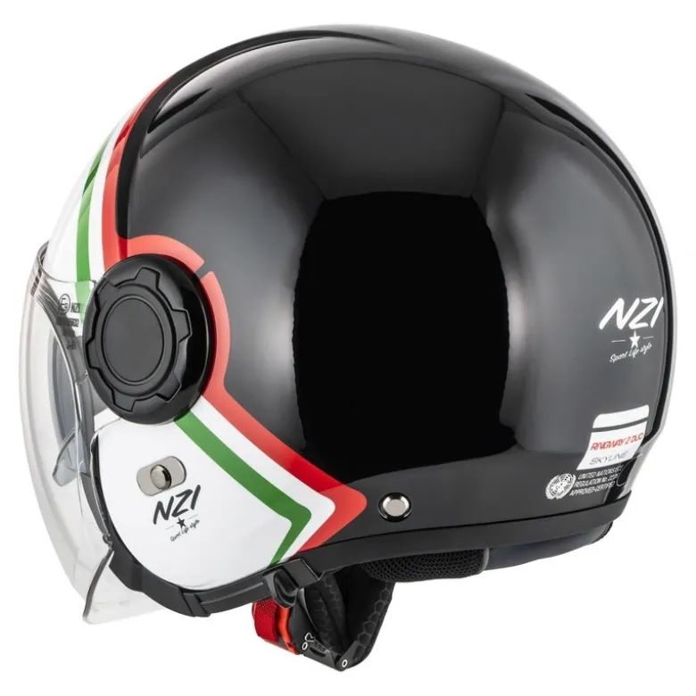Kask otwarty NZI RINGWAY 2 DUO SKYLINE BLACK WHITE ITALY czarny biały