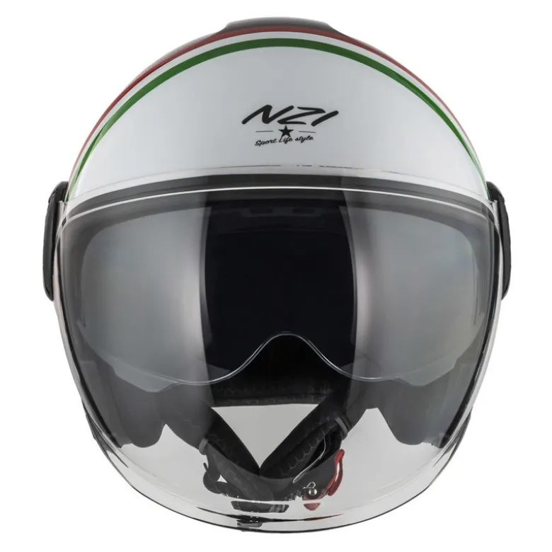 Kask otwarty NZI RINGWAY 2 DUO SKYLINE BLACK WHITE ITALY czarny biały