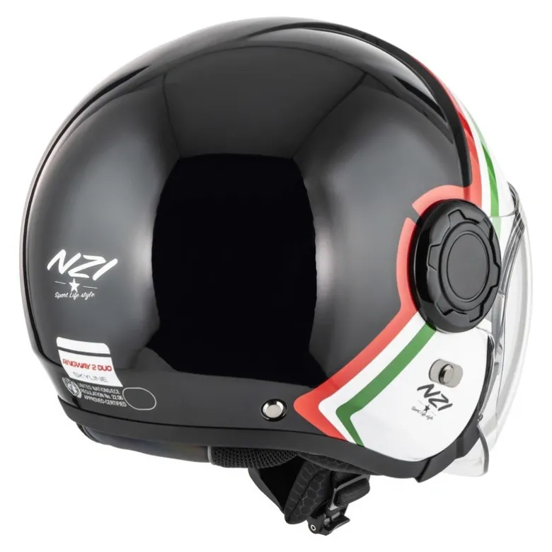 Kask otwarty NZI RINGWAY 2 DUO SKYLINE BLACK WHITE ITALY czarny biały