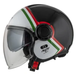 Kask otwarty NZI RINGWAY 2 DUO SKYLINE BLACK WHITE ITALY czarny biały