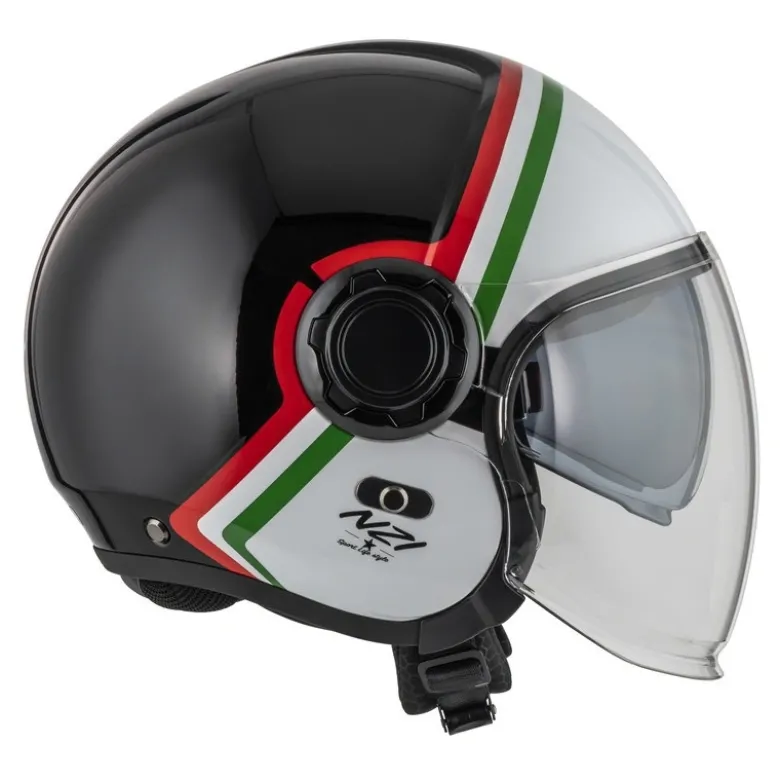 Kask otwarty NZI RINGWAY 2 DUO SKYLINE BLACK WHITE ITALY czarny biały