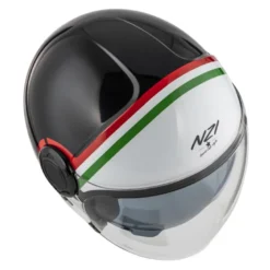 Kask otwarty NZI RINGWAY 2 DUO SKYLINE BLACK WHITE ITALY czarny biały
