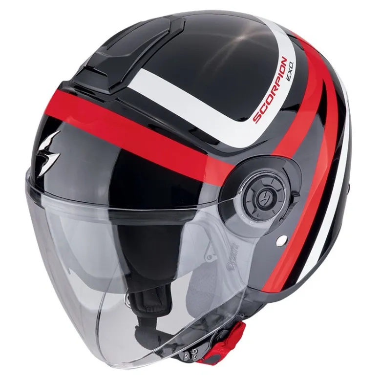Kask otwarty SCORPION EXO-CITY II RIVA BLACK/RED czarny czerwony