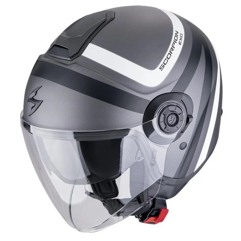 Kask otwarty SCORPION EXO-CITY II RIVA SILVER/BLACK/WHITE srebrny czarny biały