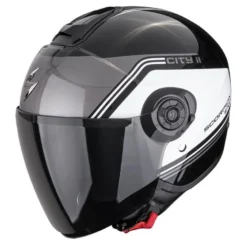 Kask otwarty SCORPION EXO-CITY II VITA METAL BLACK/WHITE czarny biały