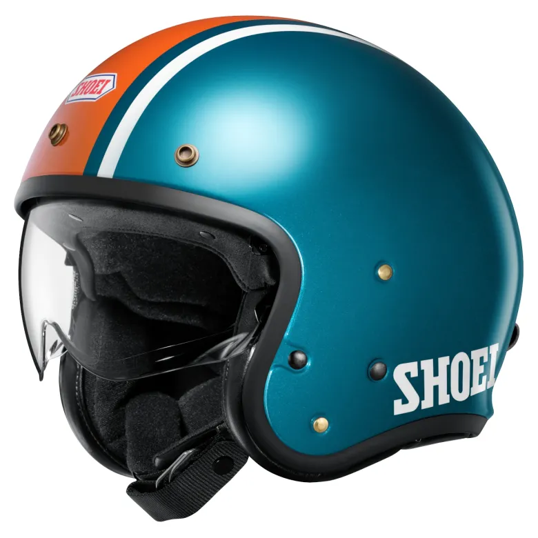 Kask otwarty SHOEI J.O 2 AVENTURE TC-2 niebieski pomarańczowy