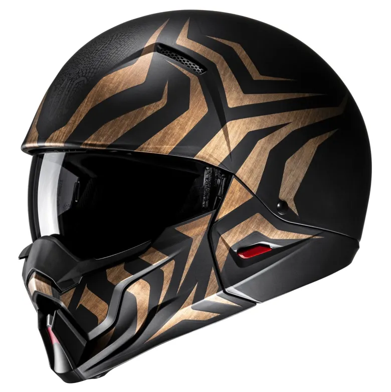 Kask otwarty z wpinaną szczęką HJC I20N THORN BLACK/GOLD czarny złoty