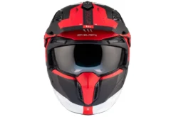 Kask otwarty z wpinaną szczęką MT STREETFIGHTER SV S TOTEM MATT PEARL RED czerwony szary czarny