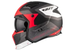 Kask otwarty z wpinaną szczęką MT STREETFIGHTER SV S TOTEM MATT PEARL RED czerwony szary czarny
