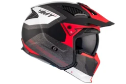 Kask otwarty z wpinaną szczęką MT STREETFIGHTER SV S TOTEM MATT PEARL RED czerwony szary czarny