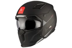 Kask otwarty z wpinaną szczęką MT STREETFIGHTER SV S SOLID MATT BLACK czarny mat