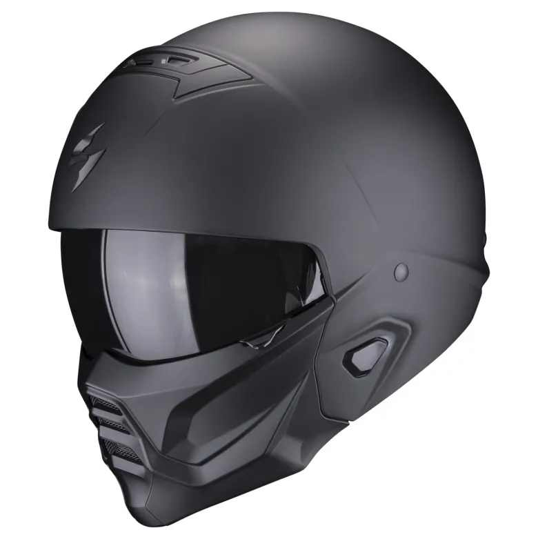 Kask otwarty z wpinaną szczęką SCORPION EXO-COMBAT II SOLID MATT BLACK czarny mat