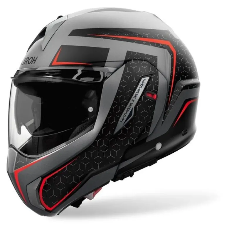 Kask szczękowy AIROH MATHISSE II MAGNET MATT czerwony szary czarny