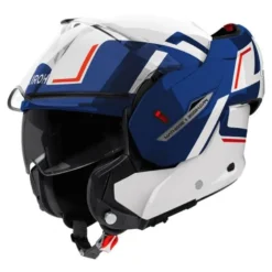 Kask szczękowy AIROH MATHISSE II GENIUS BLUE RED GLOSS niebieski biały czerwony