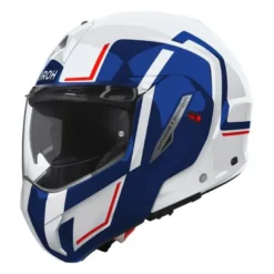 Kask szczękowy AIROH MATHISSE II GENIUS BLUE RED GLOSS niebieski biały czerwony