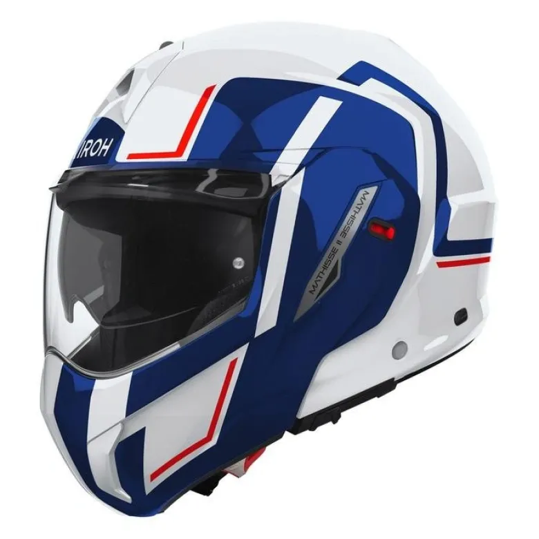 Kask szczękowy AIROH MATHISSE II GENIUS BLUE RED GLOSS niebieski biały czerwony