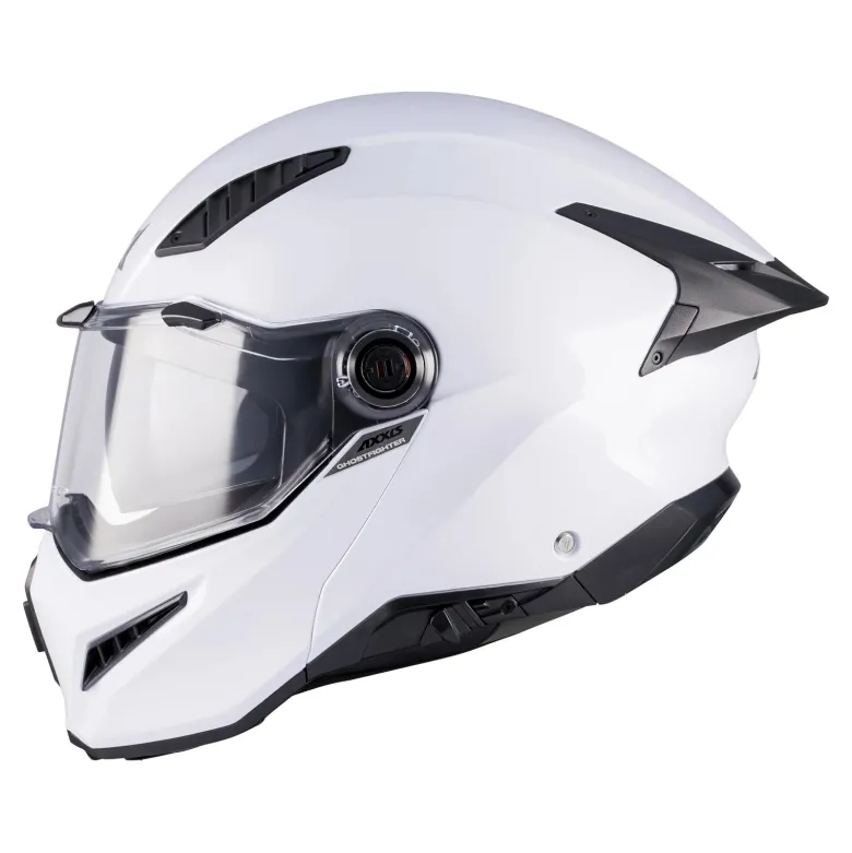 Kask szczękowy AXXIS GHOSTFIGHTER SV SOLID A0 PEARL WHITE GLOSS biały mat