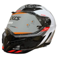 Kask szczękowy AXXIS GHOSTFIGHTER SV SLEEK A2 GLOSS szary grafitowy pomarańczowy fluo