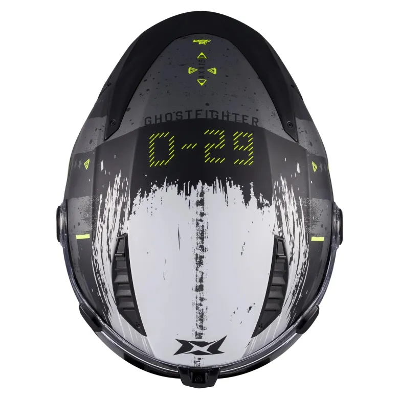 Kask szczękowy AXXIS GHOSTFIGHTER SV D-29 B2 MATT biały żółty fluo szary czarny