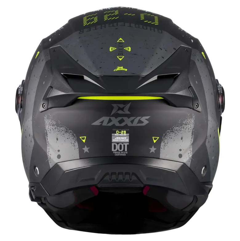 Kask szczękowy AXXIS GHOSTFIGHTER SV D-29 B2 MATT biały żółty fluo szary czarny