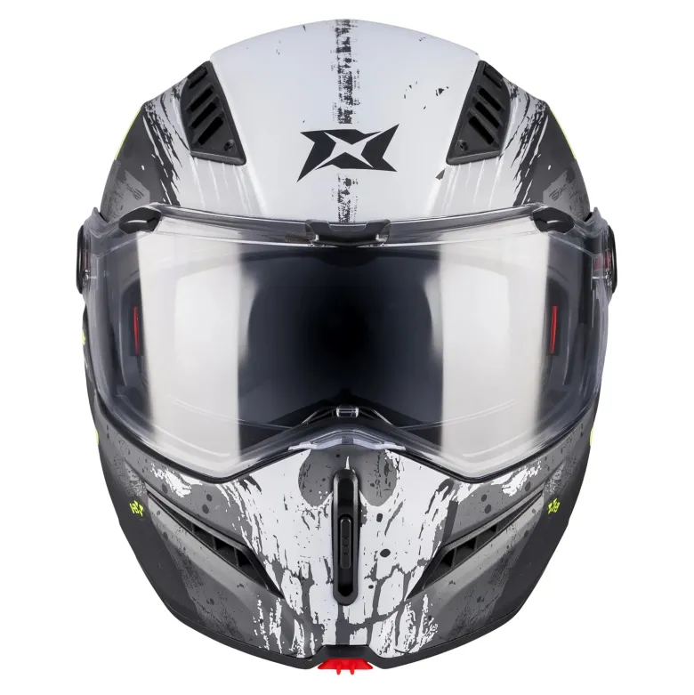Kask szczękowy AXXIS GHOSTFIGHTER SV D-29 B2 MATT biały żółty fluo szary czarny