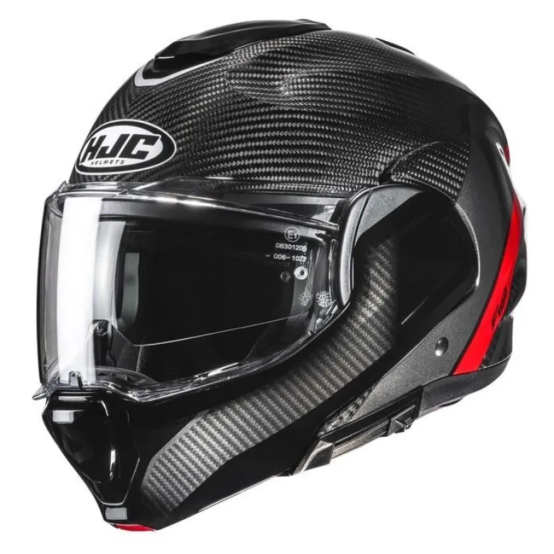 Kask szczękowy HJC F100 CARBON STAN BLACK/RED czarny czerwony
