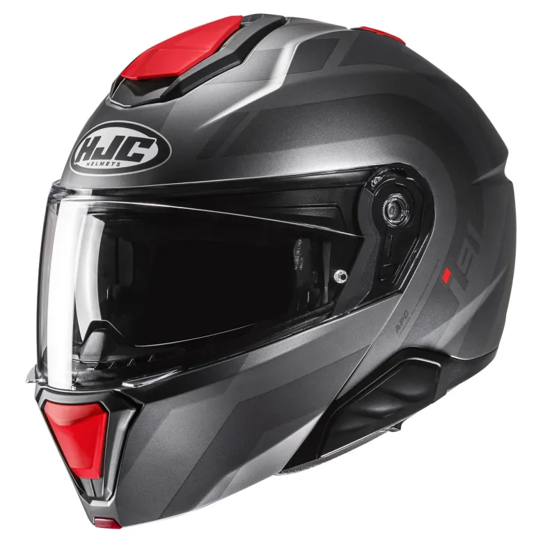 Kask szczękowy HJC I91 ARVEN GREY/RED szary czerwony