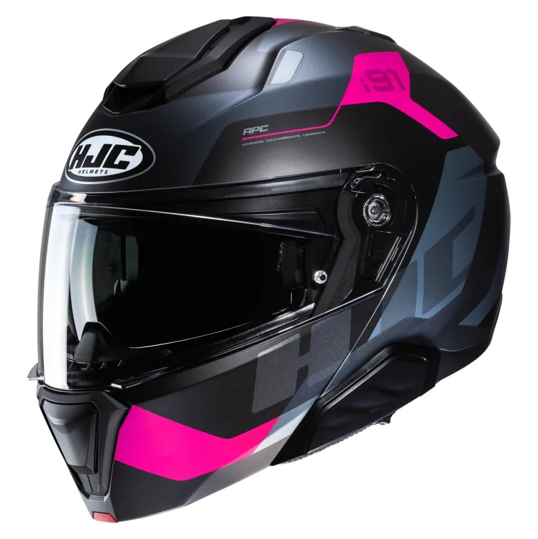 Kask szczękowy HJC I91 CARST BLACK/PINK czarny różowy
